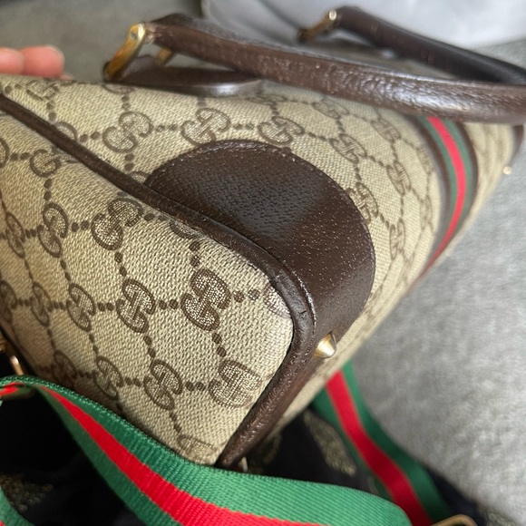 Authentic Gucci vintage web sherry line satchel bag 002.68.0069 (F301) - Picture 9 of 16